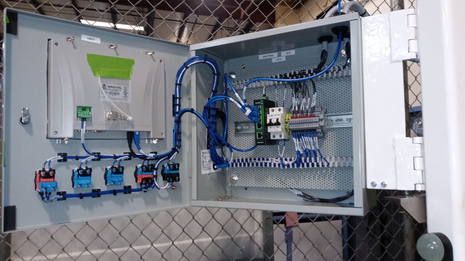 Compact control enclosure wired and mounted on site