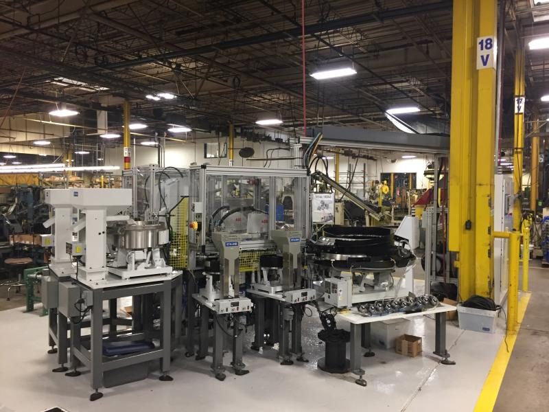 Assembly and inspection machines on the production floor
