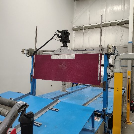 Ceramic blanket folding machine retrofit in operation